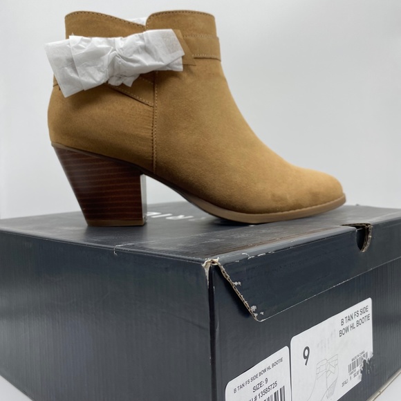 Torrid Beige Faux Suede Side Bow Ankle Bootie - Picture 13 of 16